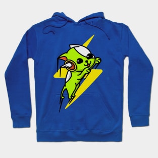 Lightning Bolt Flying Dog Green Hoodie